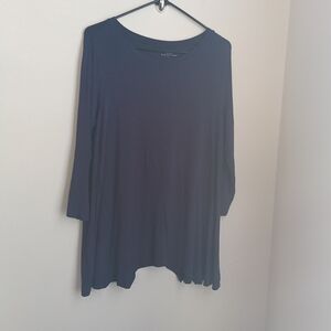 New Directions Blouse Women M Deep Blue Long Sleeve Top Flare Versatile Academia